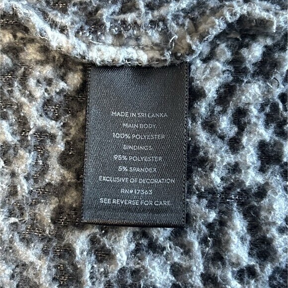 Simply Vera Wang Sherpa Cardigan Women S Blue Gray Pockets Cozy Comfy Boho Warm - Picture 4 of 10